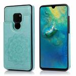For Huawei Mate 20 Double Buckle Mandala Pattern PU+TPU Protective Case with Card Slots & Holder & Photo Frame(Green)