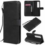 For Xiaomi Mi 10 Ultra Solid Color Horizontal Flip Protective Leather Case with Holder & Card Slots & Wallet & Photo Frame & Lanyard(Black)