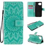 For Motorola Moto G 5G Plus Pressed Printing Sunflower Pattern Horizontal Flip PU Leather Case with Holder & Card Slots & Wallet & Lanyard(Green)