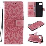 For Motorola Moto G 5G Plus Pressed Printing Sunflower Pattern Horizontal Flip PU Leather Case with Holder & Card Slots & Wallet & Lanyard(Pink)