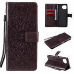 For Motorola Moto G 5G Plus Pressed Printing Sunflower Pattern Horizontal Flip PU Leather Case with Holder & Card Slots & Wallet & Lanyard(Brown)