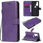 For Motorola Moto Edge+ Solid Color Horizontal Flip Protective Leather Case with Holder & Card Slots & Wallet & Photo Frame & Lanyard(Purple)