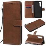 For Motorola Moto Edge Solid Color Horizontal Flip Protective Leather Case with Holder & Card Slots & Wallet & Photo Frame & Lanyard(Brown)