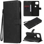 For Motorola Moto G 5G Plus Solid Color Horizontal Flip Protective Leather Case with Holder & Card Slots & Wallet & Photo Frame & Lanyard(Black)