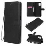 For Motorola Moto G9 Plus Solid Color Horizontal Flip Protective Leather Case with Holder & Card Slots & Wallet & Photo Frame & Lanyard(Black)