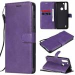 For Motorola Moto One Fuson Solid Color Horizontal Flip Protective Leather Case with Holder & Card Slots & Wallet & Photo Frame & Lanyard(Purple)