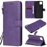 For OPPO Realme C11 Solid Color Horizontal Flip Protective Leather Case with Holder & Card Slots & Wallet & Photo Frame & Lanyard(Purple)