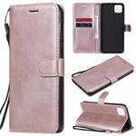 For OPPO Realme C11 Solid Color Horizontal Flip Protective Leather Case with Holder & Card Slots & Wallet & Photo Frame & Lanyard(Rose Gold)