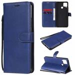 For OPPO Realme C15 Solid Color Horizontal Flip Protective Leather Case with Holder & Card Slots & Wallet & Photo Frame & Lanyard(Blue)