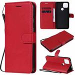 For Google Pixel 5 XL Solid Color Horizontal Flip Protective Leather Case with Holder & Card Slots & Wallet & Photo Frame & Lanyard(Red)