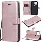 For Google Pixel 5 Solid Color Horizontal Flip Protective Leather Case with Holder & Card Slots & Wallet & Photo Frame & Lanyard(Rose Gold)