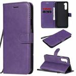 For OnePlus Nord Solid Color Horizontal Flip Protective Leather Case with Holder & Card Slots & Wallet & Photo Frame & Lanyard(Purple)