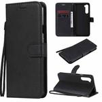 For OnePlus Nord Solid Color Horizontal Flip Protective Leather Case with Holder & Card Slots & Wallet & Photo Frame & Lanyard(Black)