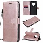 For Huawei Enjoy 20 Plus 5G Solid Color Horizontal Flip Protective Leather Case with Holder & Card Slots & Wallet & Photo Frame & Lanyard(Rose Gold)