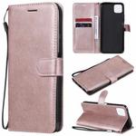 For Huawei Enjoy 20 5G Solid Color Horizontal Flip Protective Leather Case with Holder & Card Slots & Wallet & Photo Frame & Lanyard(Rose Gold)