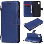 For Samsung Galaxy A01 Core Solid Color Horizontal Flip Protective Leather Case with Holder & Card Slots & Wallet & Photo Frame & Lanyard(Blue)