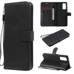 For Samsung Galaxy S20 Lite / S20 FE 5G / S20 Fan Edition Solid Color Horizontal Flip Protective Leather Case with Holder & Card Slots & Wallet & Photo Frame & Lanyard(Black)