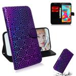 For Galaxy A2 Core Solid Color Colorful Magnetic Buckle Horizontal Flip PU Leather Case with Holder & Card Slots & Wallet & Lanyard(Purple)