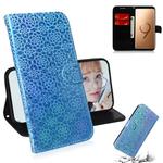 For Galaxy S9 Plus Solid Color Colorful Magnetic Buckle Horizontal Flip PU Leather Case with Holder & Card Slots & Wallet & Lanyard(Blue)