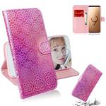 For Galaxy S9 Plus Solid Color Colorful Magnetic Buckle Horizontal Flip PU Leather Case with Holder & Card Slots & Wallet & Lanyard(Pink)