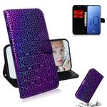 For Galaxy S10 Solid Color Colorful Magnetic Buckle Horizontal Flip PU Leather Case with Holder & Card Slots & Wallet & Lanyard(Purple)