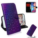 For Galaxy A10e / A20e Solid Color Colorful Magnetic Buckle Horizontal Flip PU Leather Case with Holder & Card Slots & Wallet & Lanyard(Purple)