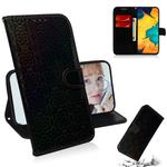 For Galaxy A20 / A30 Solid Color Colorful Magnetic Buckle Horizontal Flip PU Leather Case with Holder & Card Slots & Wallet & Lanyard(Black)