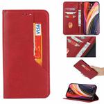 For OnePlus 8T Magnetic Horizontal Flip Leather Case with Holder & Card Slots & Wallet(Red)