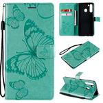 For Samsung Galaxy A21 3D Butterflies Embossing Pattern Horizontal Flip Leather Case with Holder & Card Slot & Wallet(Green)
