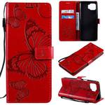 For Motorola Moto G 5G Plus 3D Butterflies Embossing Pattern Horizontal Flip Leather Case with Holder & Card Slot & Wallet(Red)