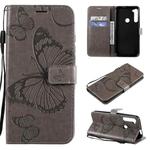 For Motorola Moto One Fusion Plus 3D Butterflies Embossing Pattern Horizontal Flip Leather Case with Holder & Card Slot & Wallet(Gray)