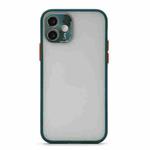 Full Coverage TPU + PC Protective Case with Metal Lens Cover For iPhone 12 Pro(Green Red)