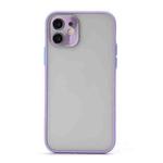 Full Coverage TPU + PC Protective Case with Metal Lens Cover For iPhone 12 Pro(Purple Blue)