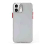 Full Coverage TPU + PC Protective Case with Metal Lens Cover For iPhone 12 Pro Max(White Red)