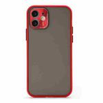 Full Coverage TPU + PC Protective Case with Metal Lens Cover For iPhone 12 Pro Max(Red Black Red)