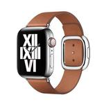 Modern Style Leather Watch Band For Apple Watch Series 7 41mm / 6 & SE & 5 & 4 40mm / 3 & 2 & 1 38mm(Brown)