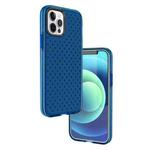 For iPhone 12 mini Shockproof Grid Texture TPU Protective Case (Blue)