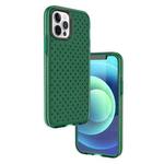 For iPhone 12 / 12 Pro Shockproof Grid Texture TPU Protective Case(Green)