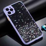 For iPhone 11 Pro Max Gradient Glitter Powder Shockproof Protective Case(Purple)