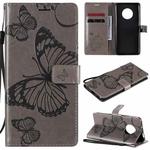 For Huawei Enjoy 20 Plus 5G 3D Butterflies Embossing Pattern Horizontal Flip Leather Case with Holder & Card Slot & Wallet(Grey)