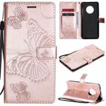 For Huawei Enjoy 20 Plus 5G 3D Butterflies Embossing Pattern Horizontal Flip Leather Case with Holder & Card Slot & Wallet(Rose Gold)