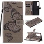 For Huawei Honor Play4 / Maimang 9 3D Butterflies Embossing Pattern Horizontal Flip Leather Case with Holder & Card Slot & Wallet(Grey)