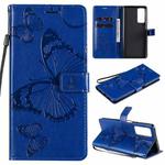 For Huawei Honor Play4 / Maimang 9 3D Butterflies Embossing Pattern Horizontal Flip Leather Case with Holder & Card Slot & Wallet(Blue)