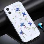 For iPhone 12 mini Gypsophila Flowers Pattern TPU Protective Case (Blue)