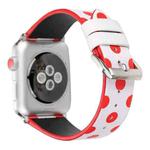 Fashion Dot Series Watch Band For Apple Watch Ultra 49mm / Series 8&7 45mm / SE 2&6&SE&5&4 44mm / 3&2&1 42mm(White Red)