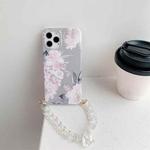 Laser Flower Pattern TPU Protective Case with Chain Strap For iPhone 11 Pro(Grey)