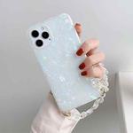 For iPhone 11 Shell Texture TPU Protective Case with Chain Strap (White)