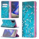 For Samsung Galaxy Note20 Colored Drawing Pattern Invisible Magnetic Horizontal Flip PU Leather Case with Holder & Card Slots & Wallet(Plum Blossom)