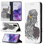 For Samsung Galaxy S20 Colored Drawing Pattern Invisible Magnetic Horizontal Flip PU Leather Case with Holder & Card Slots & Wallet(Girl)