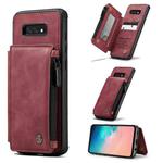 For Samsung Galaxy S10e CaseMe C20 Multifunctional PC + TPU Protective Case with Holder & Card Slot & Wallet(Red)